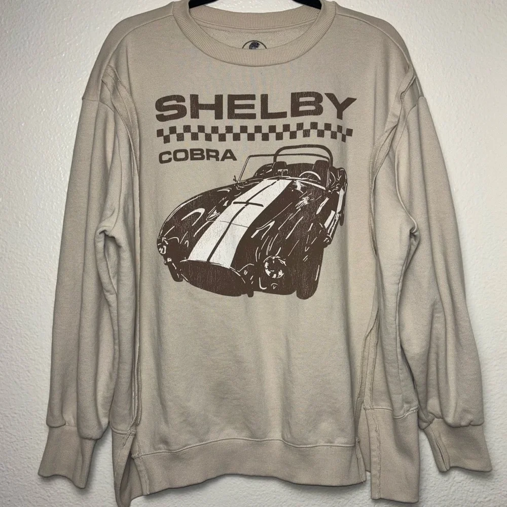 Shelby Cobra Graphic Sweatshirt Woman's Large Cream,Brown,white Vintage inspired - Picture 5 of 15